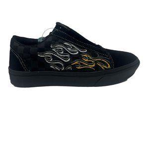 Vans Old Skool Comfycush Ignition Women's 7 Black Flame Check New Checkerboard